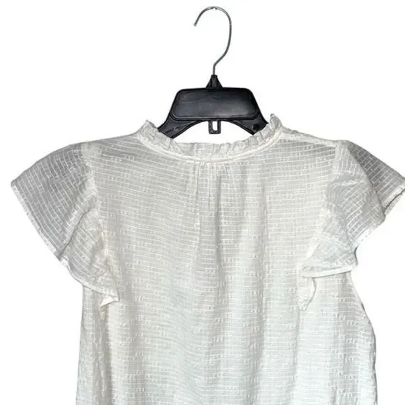 Molly Bracken Womens Flutter Sleeve Mini Dress White Size Medium - Picture 6 of 10